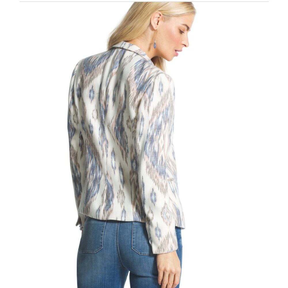 Chicos Jacket Womens Size 0 US S 4 Spring Ikat Sher Blazer Woven Lined Career - Picture 3 of 15